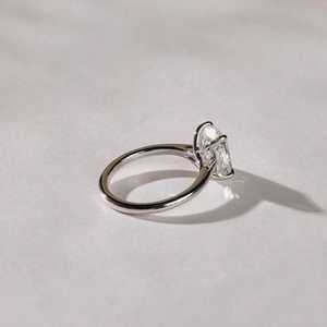 Radiant Cut Moissanite Engagement <b>Ring</b>, 2 CT White Gold <b>Solitaire</b>, 925 <b>Silver</b> Minimalist 4 Prong <b>Ring</b> - Product Image 6