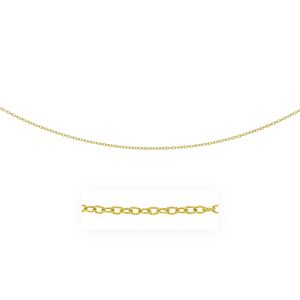 Cavigliera alla Moda in Oro Giallo 14k con Catena da 2,5mm e Maglie Texturizzate - Product Image 1