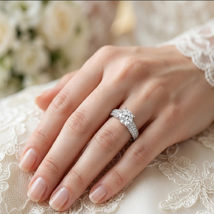 China Direct Factory Jewelry Real High End 18k Solid White Gold Natural Diamond Shape Classic Engagement Solitaire Ring Wedding - Product Image 2