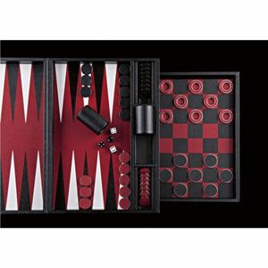 Jeu de Backgammon Premium en Cuir Végétalien avec Gobelets à Dés, Plateau Pliant Portable pour Décoration Intérieure et Divertissement en Voyage - Product Image 5