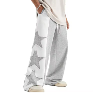 Men's Lightweight Casual Sweatpants Distressed Embroidery Breathable Quick Dry Comfortable Mid-Waist Straight Pattern Factory - Product Image 1