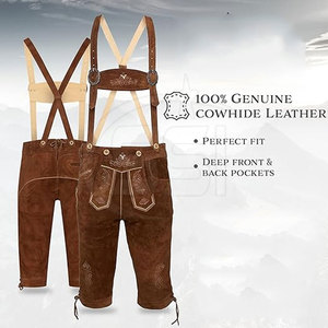 Rustic Style For Traditional And Modern Outfit Pairing High Quality Men Lederhosen Shorts With Soft Texture - Product Image 6