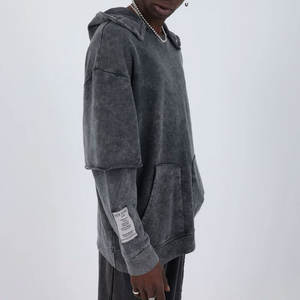 Nueva Llegada Sudadera con Capucha Unisex de Doble Capa con Efecto Desgastado, Manga Larga, Estilo Vintage, Oversize, Cálida para Invierno, Forro Polar, Personalizable para Hombre - Product Image 2