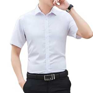 เสื้อเชิ้ตผ้าฝ้ายผู้ชายแขนสั้นแบบเป็นทางการ ปกคอพับ ระบายอากาศได้ดี เหมาะสำหรับงานแต่งงานริมชายหาดในฤดูร้อน - Product Image 6