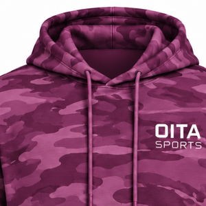 Sweat à capuche camouflage violet pour homme, imprimé camouflage personnalisé, en polaire, avec poche kangourou et cordon de serrage, style streetwear décontracté - Product Image 3