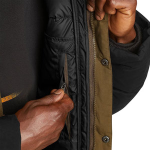 Parka d'hiver longue pour homme avec capuche, respirante et coupe-vent, rembourrée en coton, logo personnalisable sur le devant, poches - Product Image 6