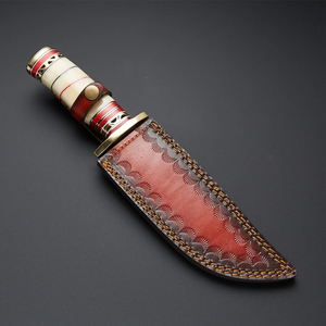 Couteau Bowie de chasse de 13 pouces, style attrayant, fait main, en acier Damas de qualité supérieure, fabriqué au Pakistan, non échangeable - Product Image 4