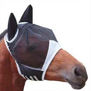 Masque anti-mouches pour chevaux, respirant, en maille, couvrant tout le visage et les oreilles, protection UV, réglable, anti-moustiques - Product Image 1