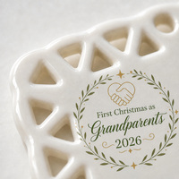Ornement de Noël pour les premiers Noël en tant que grands-parents, ornement en céramique personnalisé avec nom et année, souvenir imprimé par UV