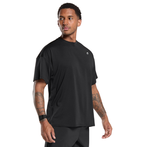 T-shirt de performance surdimensionné pour homme, respirant, léger, pour la gym, l'entraînement, le sport, noir - Product Image 3