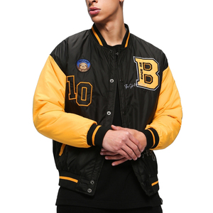 Custom Embroidery Patches Varsity <b>Jackets</b> <b>Men</b> Winter Street Wear Quilted Bomber <b>Baseball</b> Sports <b>Jacket</b> breathable 100% Polyester - Product Image 1