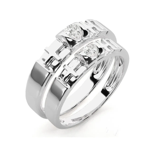 925 Sterling Silver Channel Cross Christian Zircon Bezel Setting <b>Couple</b> <b>Rings</b> - Product Image 2
