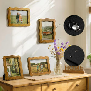 Marco de Fotos de Madera Hecho a Mano Estilo Antiguo, Decoración Rústica Vintage para el Hogar, Oficina, Mesa o Estante, Aspecto Clásico, Arte Premium - Product Image 4