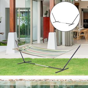 Soporte Ajustable de Metal para Hamaca, para Uso en Interiores y Exteriores, Estructura de Hierro Negro, Tela de Algodón, Portátil y Resistente - Product Image 2