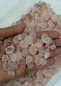 Piedras Preciosas Sueltas de Cuarzo Rosa con Corte Ovalado, Color Blanco Nieve, Rellenas de Fracturas, Provenientes de Rajasthan, para la Elaboración de Joyas - Product Image 2