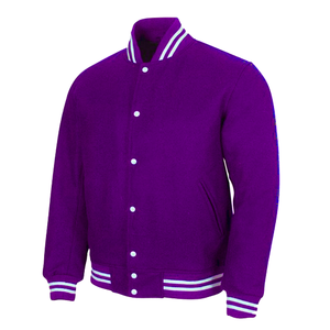 Chaqueta universitaria con parche bordado personalizado para hombre de alta calidad con método de tejido de ganchillo con cuello levantado-Venta al por mayor - Product Image 2