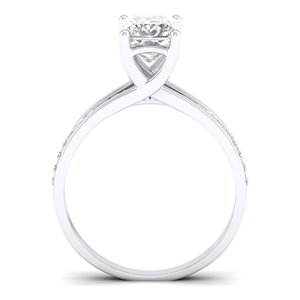 Anillos REYES de Plata de Ley 925 con Certificado GRA, Corte Princesa, Moissanita de 1.40 Quilates, Oro Blanco de 18K Original, Joyería Fina para Mujer - Product Image 4