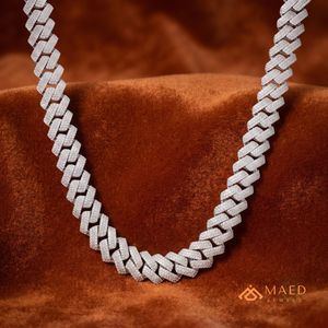 สร้อยคอเงินแท้ 925 ประดับมอสซาไนต์ ดีไซน์แบบ Cuban Link แฟชั่นเครื่องประดับสไตล์นิวยอร์ก สำหรับผู้ชายและผู้หญิง ดีไซน์คลาสสิก - Product Image 3