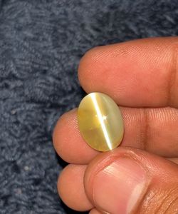 Chrysoberyl naturel, pierre précieuse de forme ovale, effet œil de chat, pour la fabrication de bijoux - Product Image 4