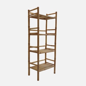 Étagère pliable en bambou à 4 niveaux pour rangement, bibliothèque, organisateur pour salon, salle de bain, meubles OEM ODM - Product Image 5