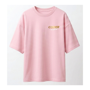 T-shirt court en coton rose sur mesure pour femmes, design uni, vêtements d'été pour femmes, t-shirts courts en gros - Product Image 5