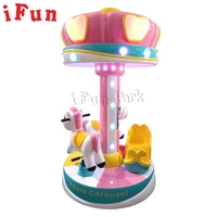 Manèges d'amusement Carrousel de luxe 3 places pour enfants Rotation de cheval Carrousel d'intérieur électrique pour enfants Kiddie Rides à vendre