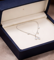 Collar de compromiso unisex SB de oro blanco de 9k, color F, elegante, con diamante cultivado en laboratorio de corte brillante redondo, listo para enviar - Product Image 4