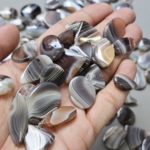 Lot de cabochons en agate naturelle du Botswana, formes variées, taille libre, vente en gros de pierres précieuses pour la fabrication de bijoux - Product Image 3