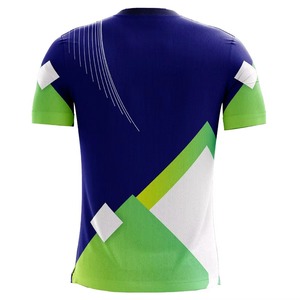 Maillot de football sublimé pour homme, manches courtes, col rond, imprimé géométrique, évacuation de l'humidité, coupe athlétique, toutes saisons, polyester - Product Image 3