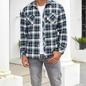 Chemise en flanelle pour homme de style luxueux, très vendue, anti-rides, haute qualité, prix raisonnable, manches longues - Product Image 5