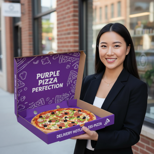 กล่องพิซซ่าพิมพ์ลายตามสั่ง กล่องบรรจุภัณฑ์แบบกำหนดเองสำหรับร้านพิซซ่า ร้านอาหาร และบรรจุภัณฑ์สำหรับส่งอาหาร - Product Image 4