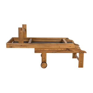 Tumbona de teca para exteriores, chaise longue para piscina, muebles de jardín, tumbona para patio con respaldo ajustable y mesa lateral - Product Image 2