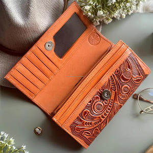 Sac à main vintage en cuir véritable, pochette portable d'été, portefeuille à deux volets, 7 pouces, pour soirée, usage quotidien, broderie à glands - Product Image 2