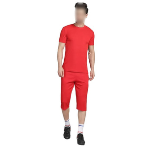 Ensemble tendance pour homme : T-shirt et short décontractés en lin respirant, couleur unie, deux pièces assorties pour l'été - Product Image 1