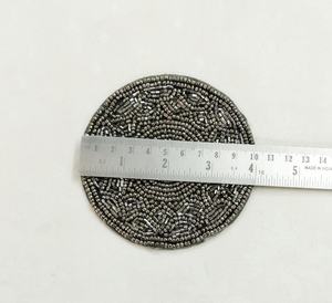 Handmade Modern Engraved Customizable Pewter <b>Silver</b> Beaded <b>Coasters</b>-Set of 6 - Product Image 2