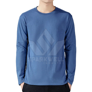 T-shirt à manches longues pour homme Sparkwell Industry, col rond, coupe classique, jersey en coton respirant, logo imprimé sur le devant - Product Image 5