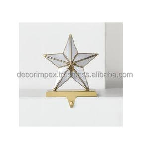 Marble Golden Star <b>Stocking</b> Holder Antique Metal Finish Hooks Traditional Decorations - Product Image 6