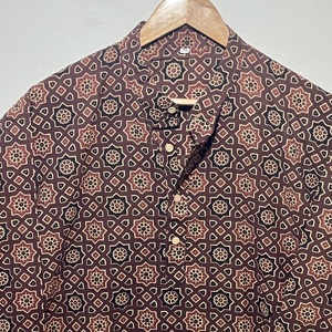 Luxury Men's Ethnic Long Kurta | 100% Cotton Full Sleeve | Traditional Floral <b>Block</b> <b>Print</b> Kurta - Product Image 3
