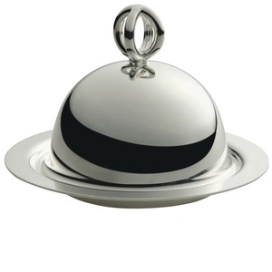 Beurrier simple en métal argenté pour la cuisine, la table à manger, le rangement du beurre, le service et une utilisation polyvalente – Vaisselle élégante - Product Image 6
