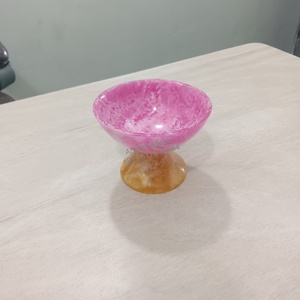 Tazón Decorativo de Resina Pulida para Frutas, Apto para Alimentos, Ecológico, Diseño Verde Menta con Remolinos, Hecho a Mano, Diseño Bonito, Artizon Studio - Product Image 2