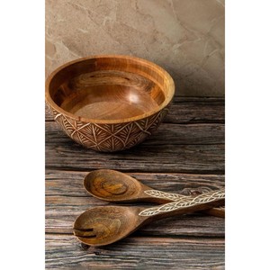 Handcrafted White Wash MDF Bowl for Fruits - Wholesale from India - Product Image 1