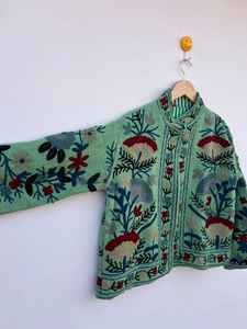 Veste courte brodée TNT Suzani pour femme, style ouzbek, veste d'hiver, style bohème chic, vêtements d'extérieur - Product Image 6