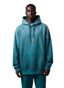 Ensemble sweat à capuche personnalisé avec strass pour homme, 500 g/m², streetwear épais, délavé à l'acide, coupe oversize, OEM, marque privée - Product Image 1