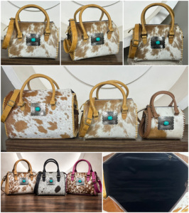 กระเป๋าเดินทางหนังวัวแท้ลายตะวันตกแบบมีหูหิ้ว รุ่น Speedy Duffel Bag ประดับ Concho สำหรับงาน March Expo 2026 ลายพรีเมียม เหมาะสำหรับผู้หญิง - Product Image 3