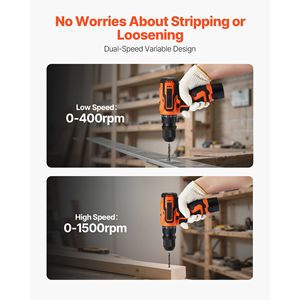 Kit Trapano Avvitatore a Batteria 5-in-1 con Mandrino Metallico a Doppia Velocità Variabile, 2 Batterie al Litio e Caricabatterie - Utensili Elettrici di Bo - Product Image 2