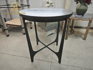 Cổ Điển hiện đại Brass Vòng bảng bên đúc đồng cơ sở với rắn gỗ Top cà phê cuối bảng phòng khách thỉnh thoảng bảng - Product Image 3