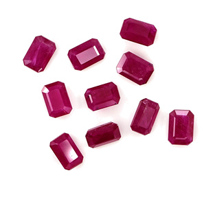 Rubis naturels non traités du Mozambique, octogones calibrés 5x7mm, pierres précieuses de rubis naturelles facettées pour la création de bijoux, prêtes à l'emploi - Product Image 5
