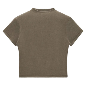 เสื้อยืดครอปแขนสั้นผ้าฝ้าย 100% สำหรับผู้หญิง พิมพ์ลายตามเทรนด์สตรีทแดนซ์แบบอเมริกัน ความหนา 200gsm ดีไซน์สั่งทำพิเศษ - Product Image 5