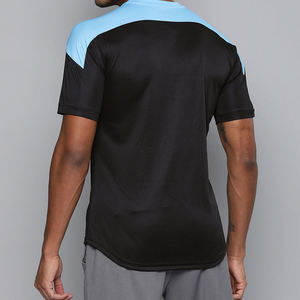 T-shirt sportif en polyester tricoté sur mesure pour hommes, idéal pour l'entraînement en salle de sport professionnel, tissu respirant à séchage rapide, kit de fabrication OEM - Product Image 2