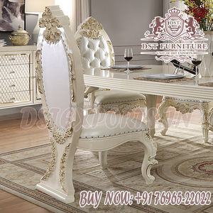 ชุดเฟอร์นิเจอร์ไม้แกะสลักสีขาวหรูหราไม้และงานฝีมือชุดโต๊ะรับประทานอาหารหรูหราซื้อชุดเฟอร์นิเจอร์ห้องรับประทานอาหาร - Product Image 2